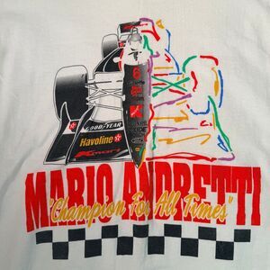 Vintage Single Stitch Mario Andretti IndyCar T-Shirt Kmart Havoline Goodyear M